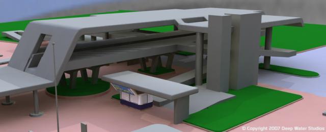 EPCOT Center Monorail Station test render 02