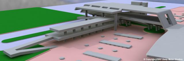 EPCOT Center Monorail Station test render 03