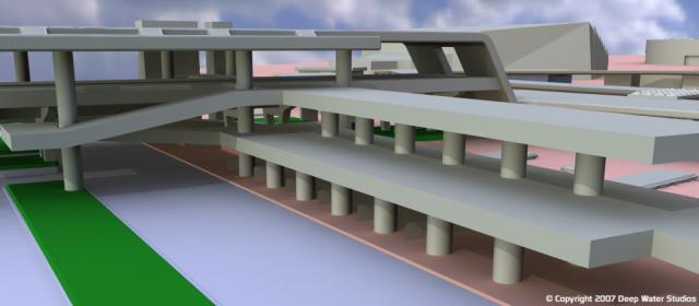 EPCOT Center Monorail Station test render 04