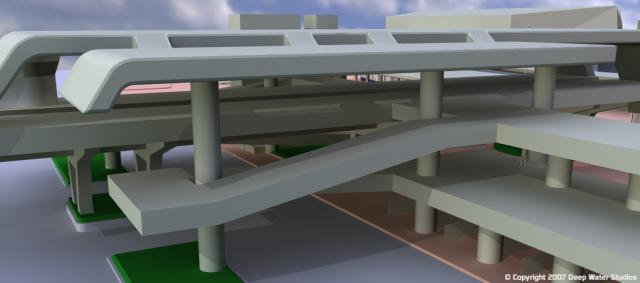 EPCOT Center Monorail Station test render 05