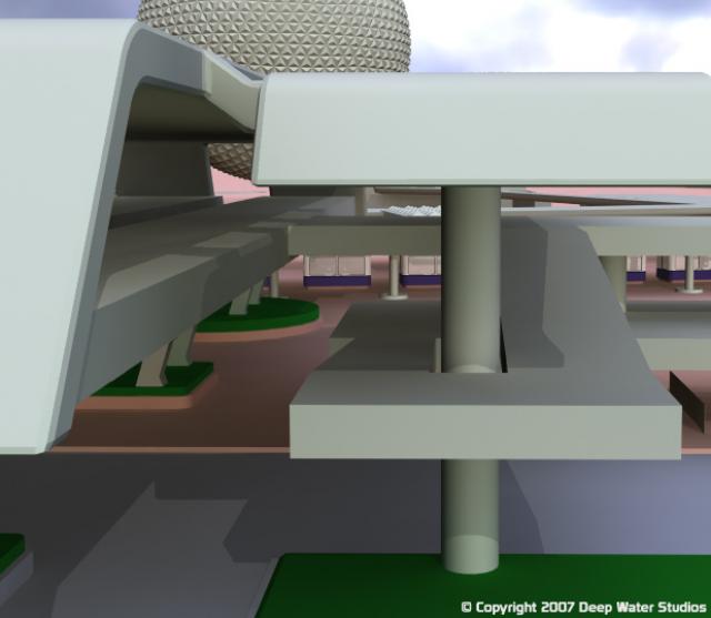 EPCOT Center Monorail Station test render 07