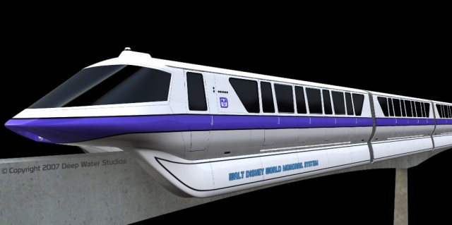 Walt Disney World Mark IV Monorail Purple 3d model render