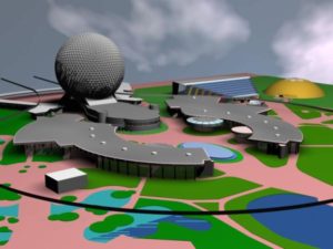 EPCOT Center 3D Render Model - Communicore and Spaceship Earth - 102801b
